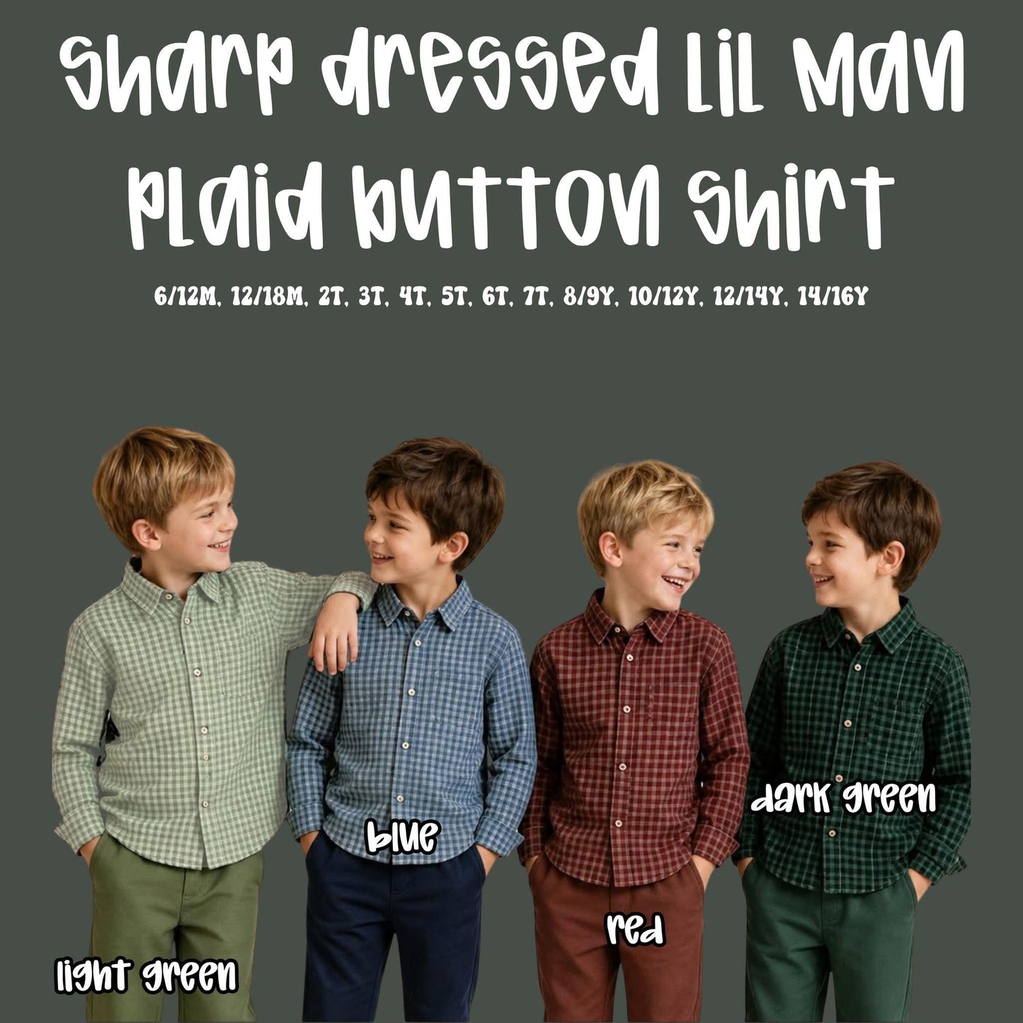šš¤ SHARP DRESSED LIL MAN PLAID BUTTON SHIRT š¤š