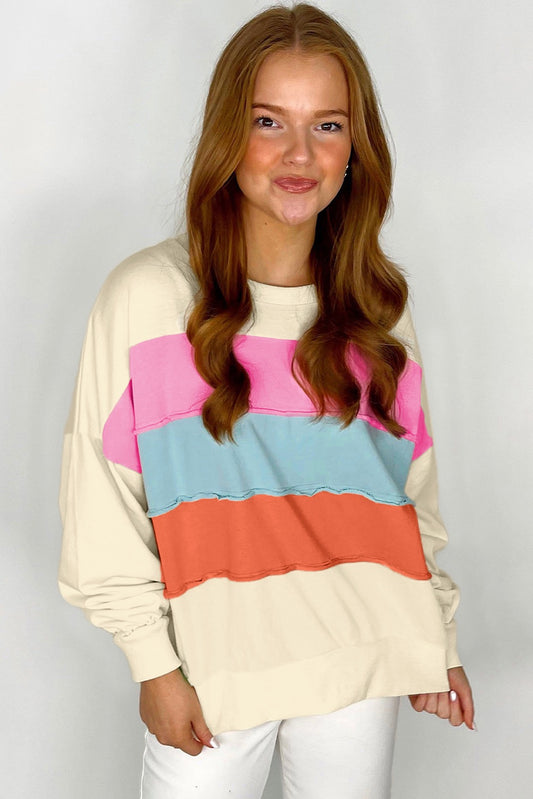 🩷💙🧡 COLORBLOCK PATCHWORK SWEATSHIRT 🧡💙🩷
