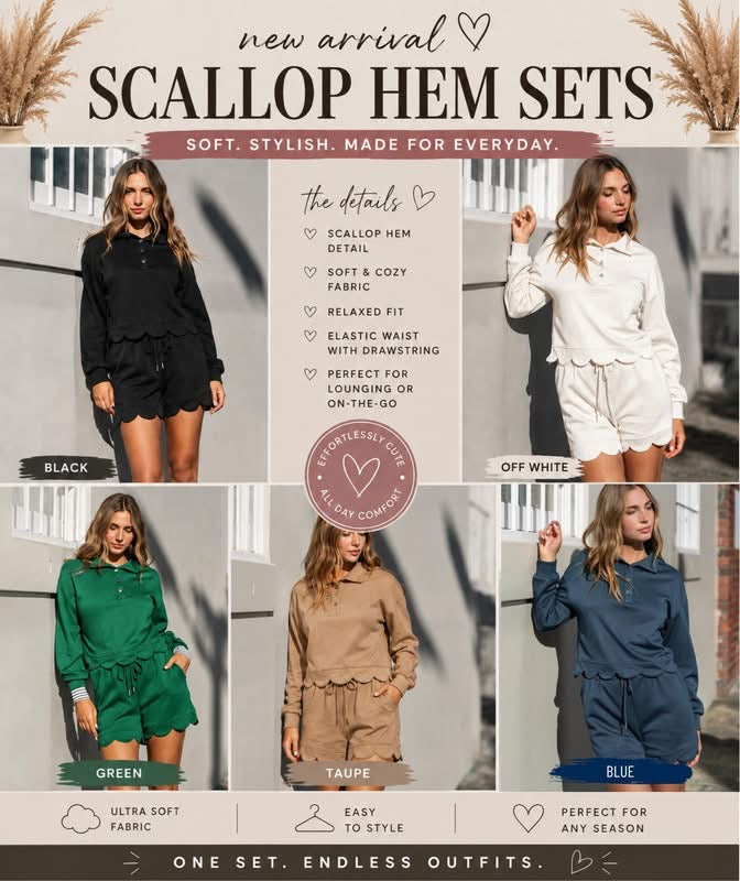 Scallop Hem Sets