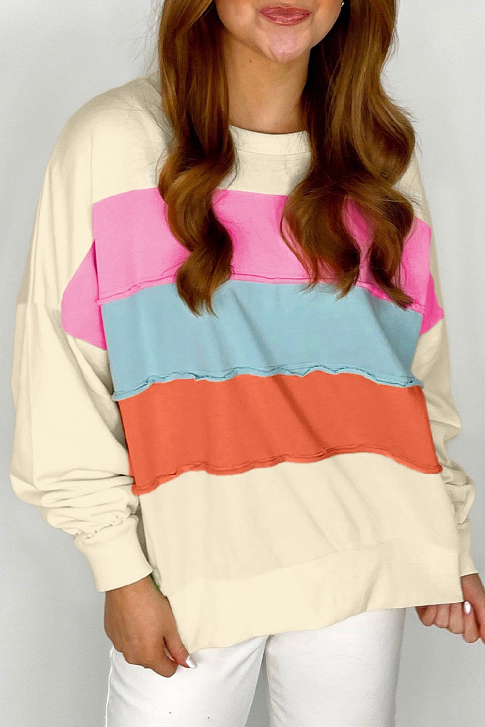 🩷💙🧡 COLORBLOCK PATCHWORK SWEATSHIRT 🧡💙🩷