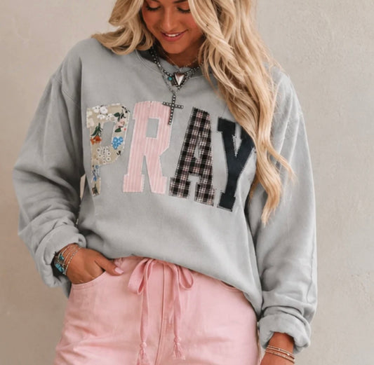 🩷 Gray Floral Pray Sweatshirt 🩶