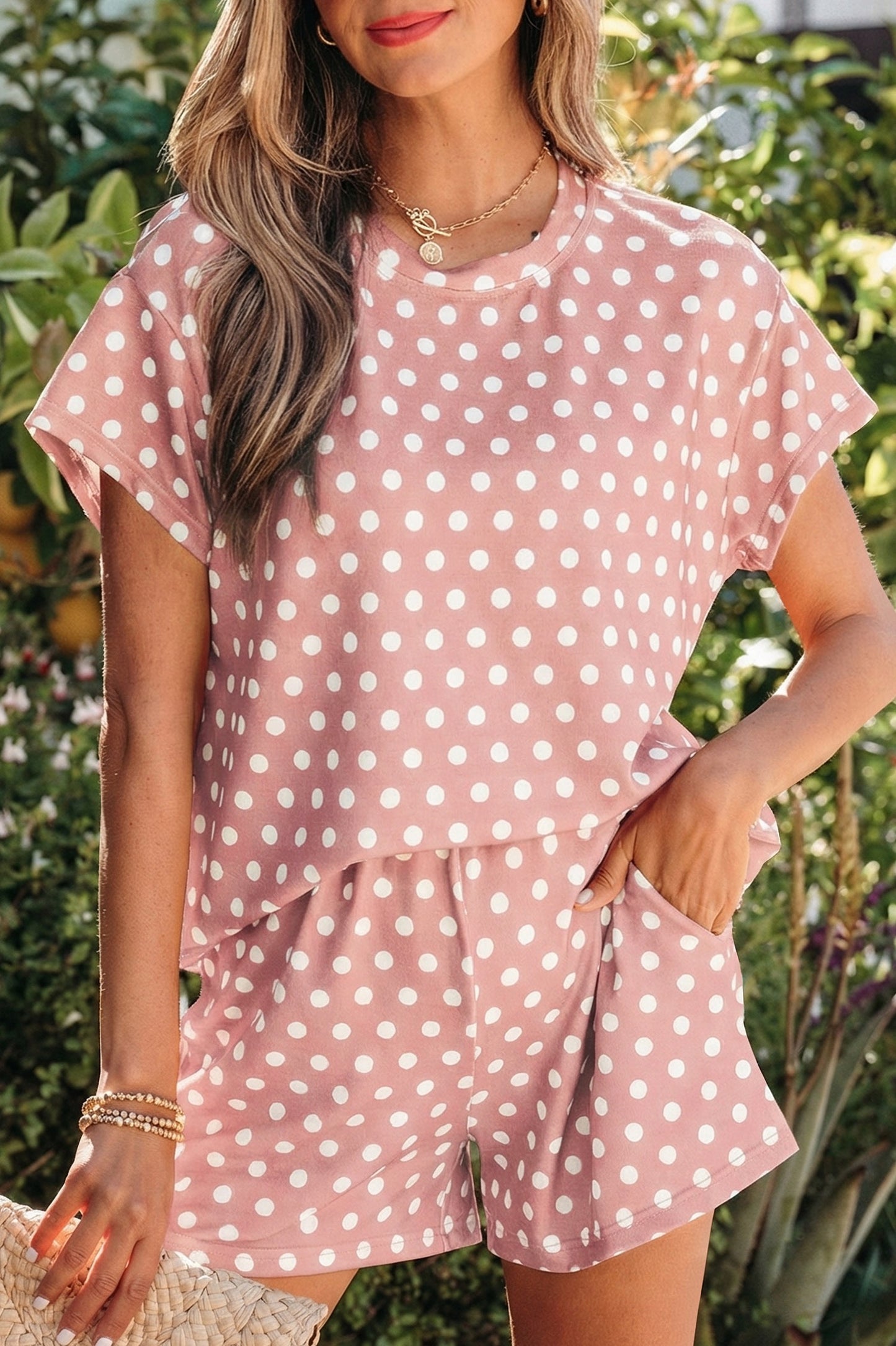 🎀 PINK POLKA DOT SHORT SET 🎀