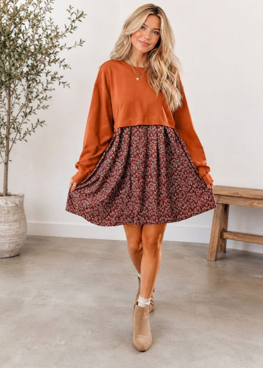 🧡 Orange Floral Mini Dress 🧡