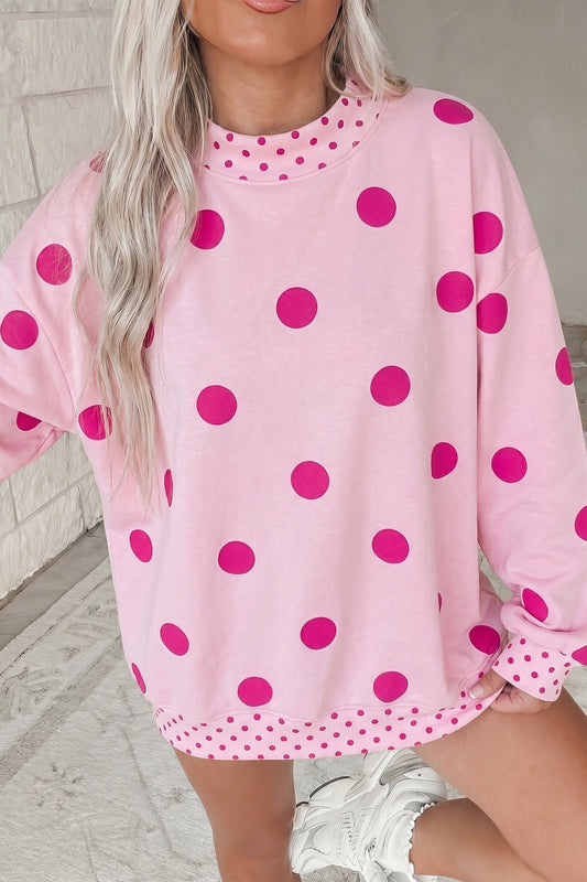 🎀🩷 PINK POLKA DOT OVERSIZED SWEATSHIRT 🩷🎀
