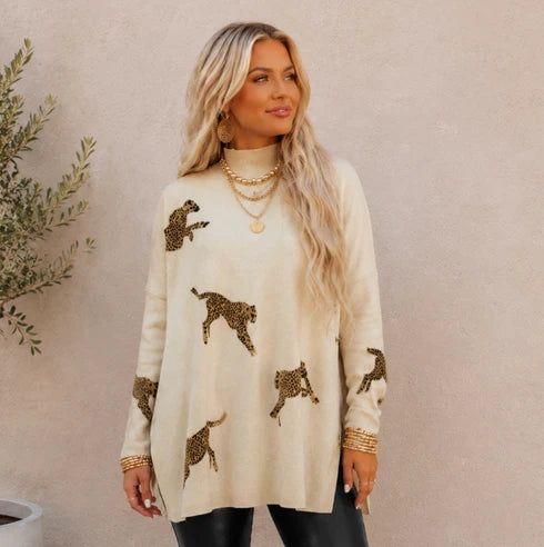 🐆Cheetah High Neck Sweater🐆