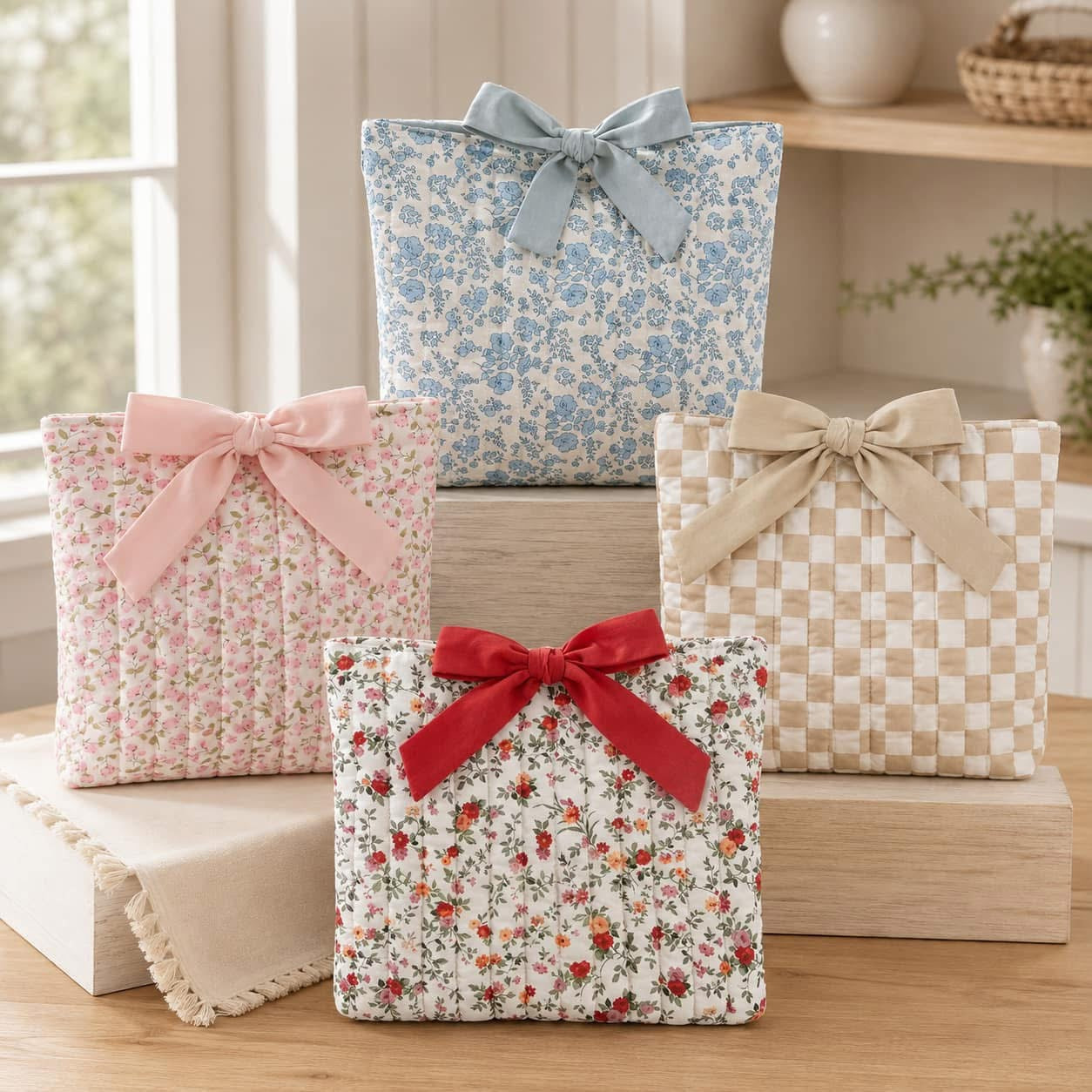 quilted book sleeves! 🎀📚