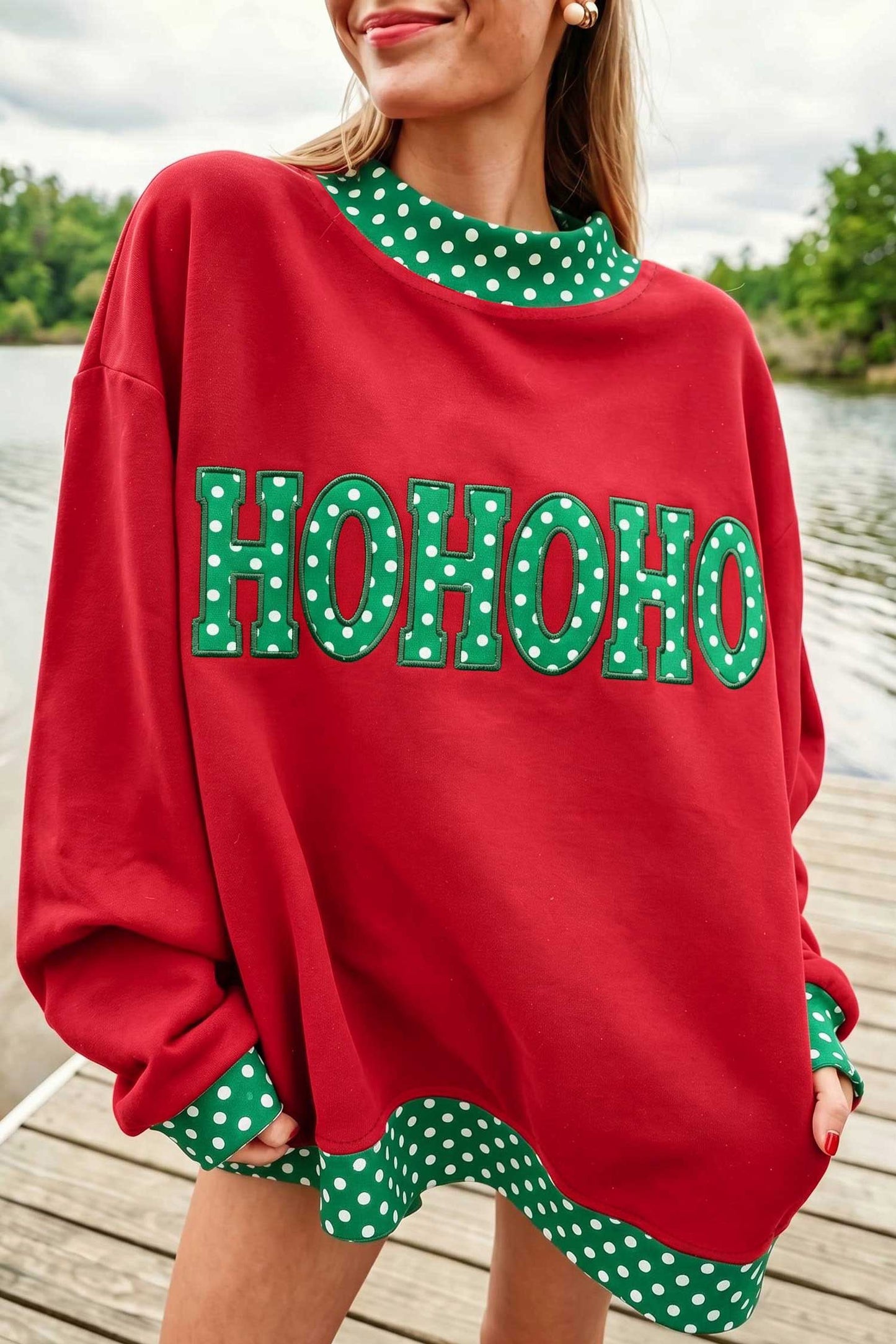 🎄✨ HO HO HO, Christmas Sweatshirt ❤️💚