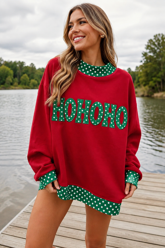 🎄✨ HO HO HO, Christmas Sweatshirt ❤️💚