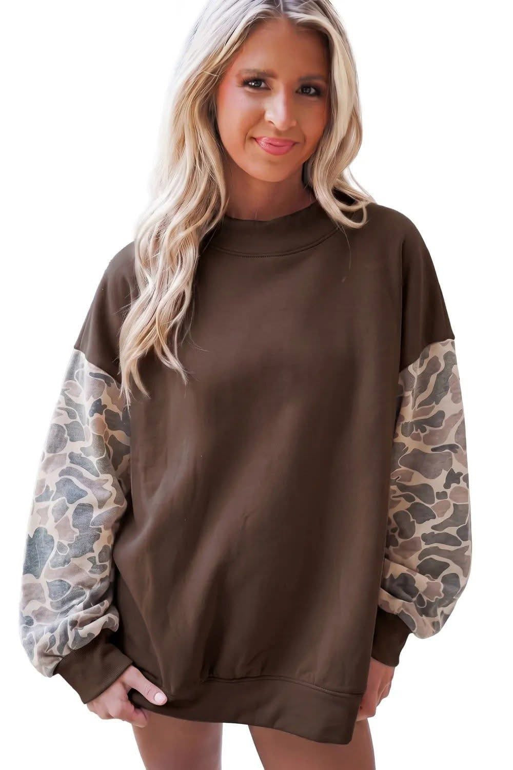 🦆🤎 CAMO SLEEVE SWEATSHIRTS 🤎🦆