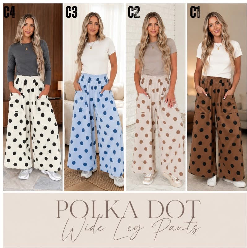 Polka Dot Wide Leg Pants