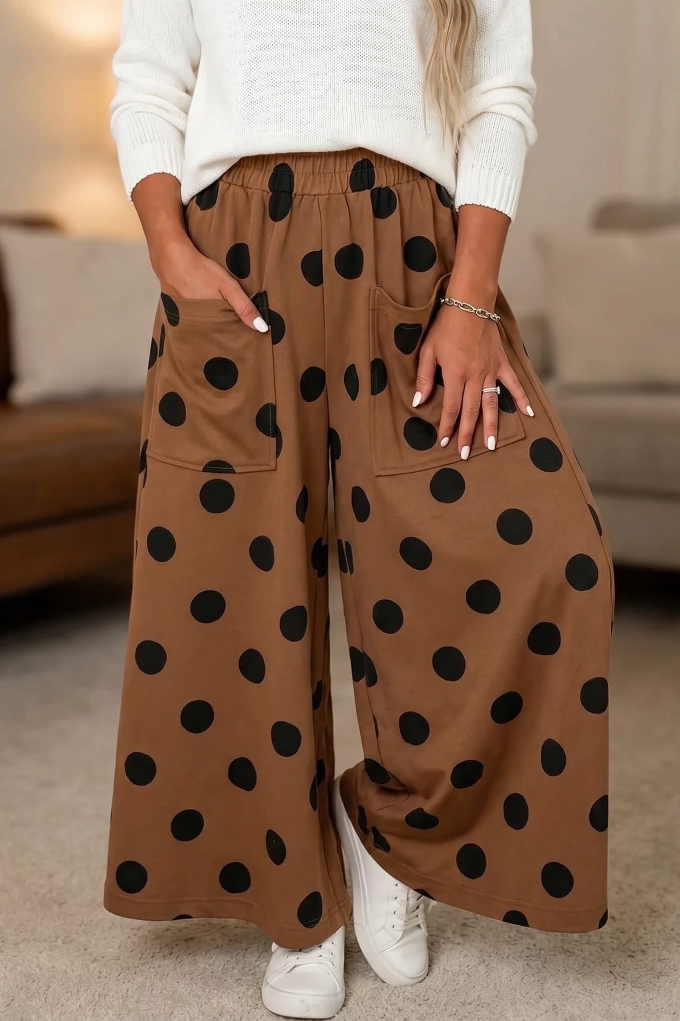 Polka Dot Wide Leg Pants