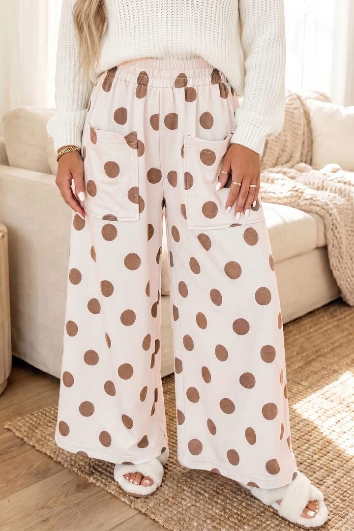 Polka Dot Wide Leg Pants