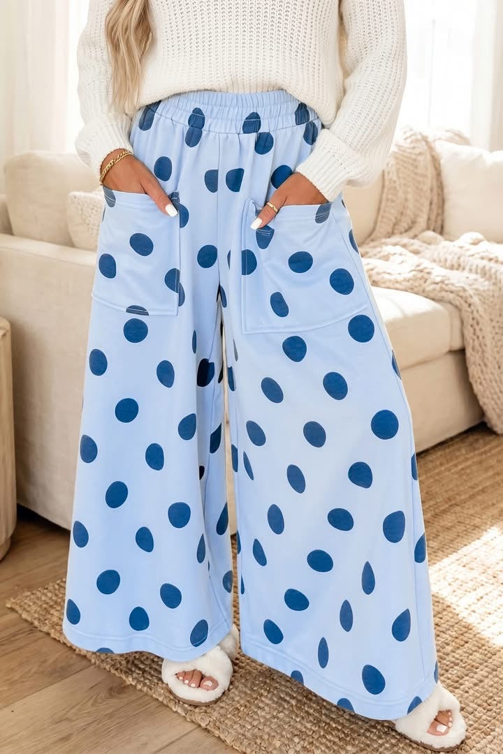Polka Dot Wide Leg Pants