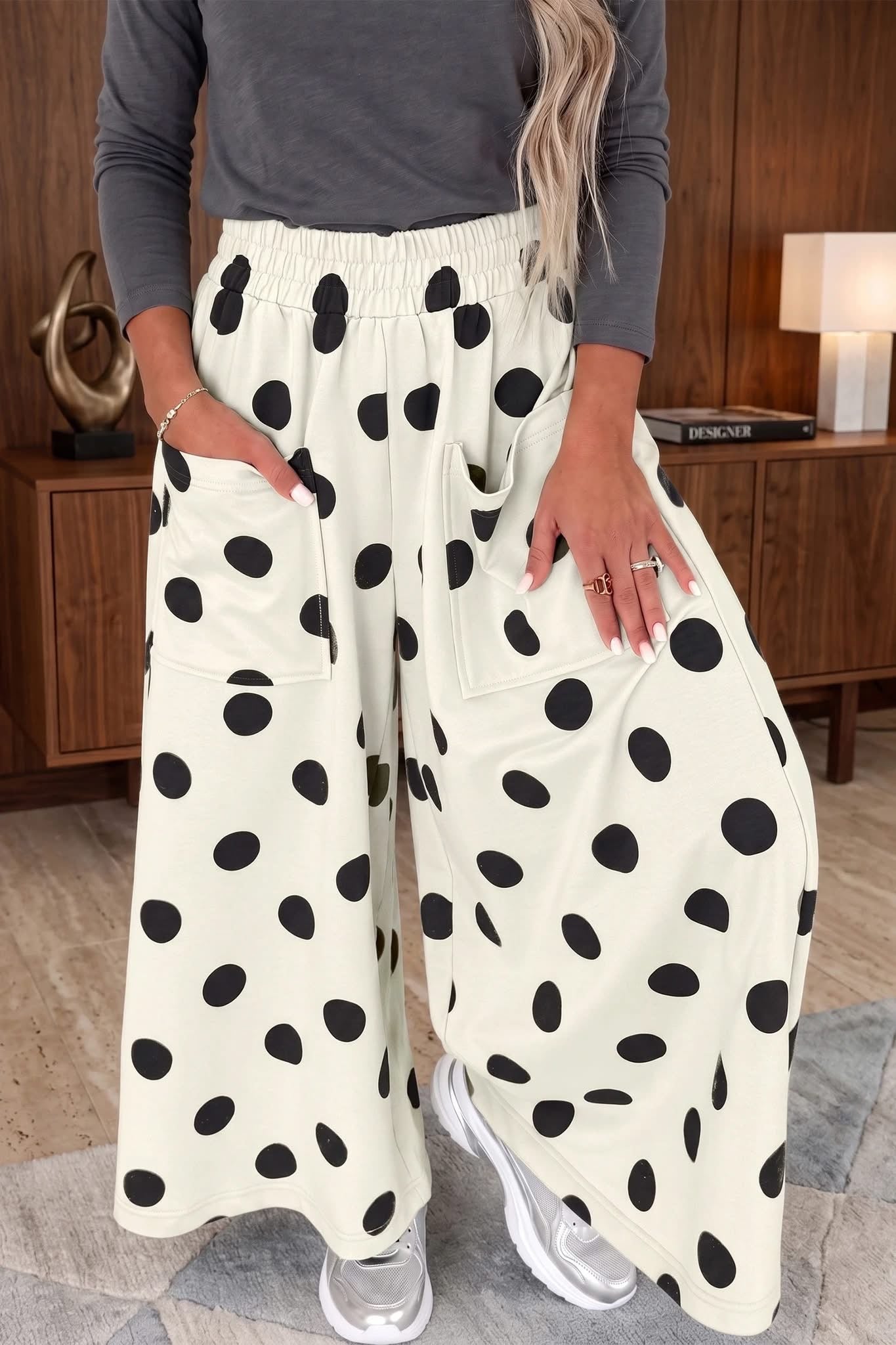 Polka Dot Wide Leg Pants