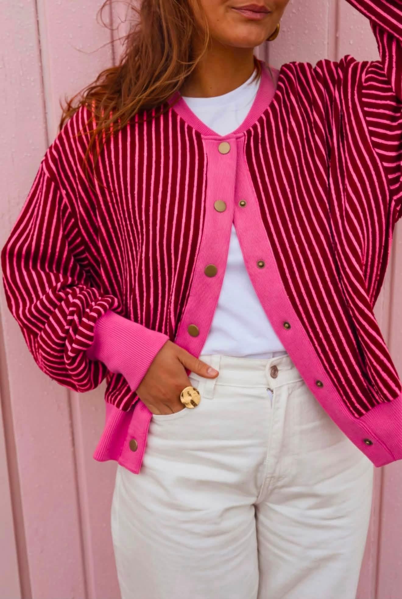 ✨ THE CONTRAST STRIPE CARDIGAN | PREORDER ✨