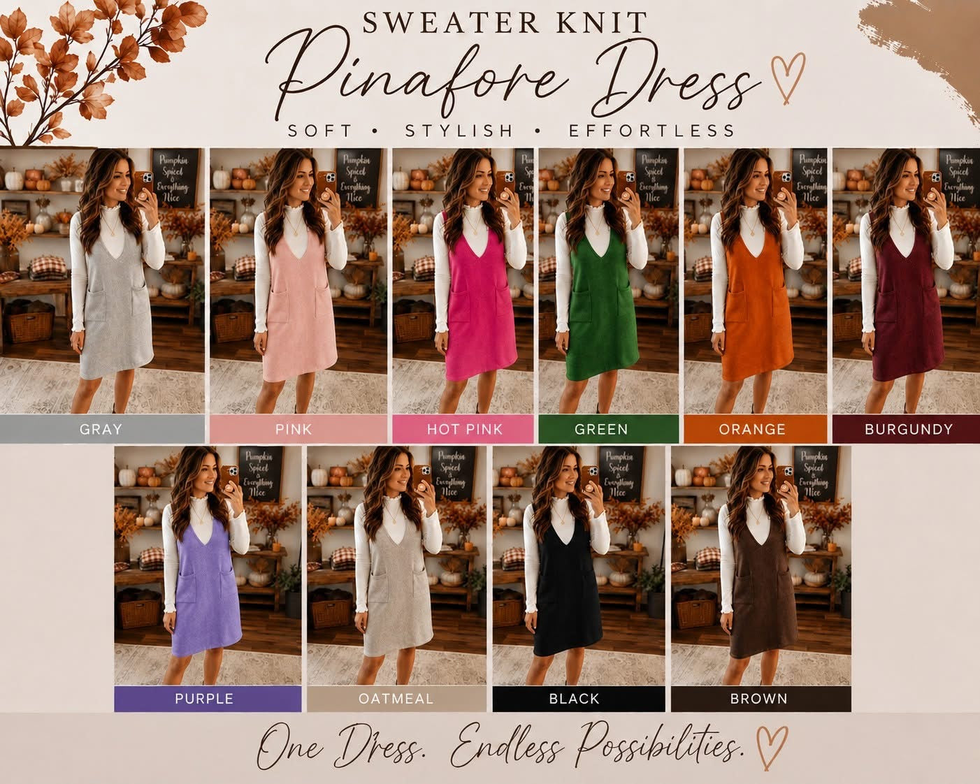 The Sweater Knit Pinafore Dress Collection