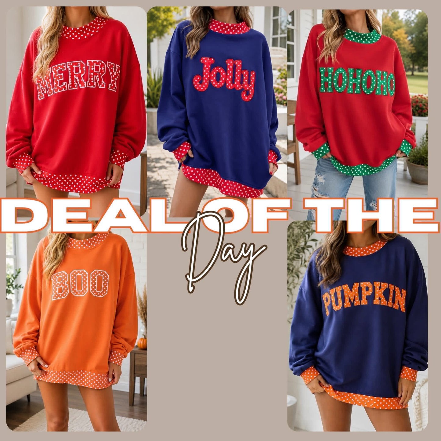 Polka Dot Slogan Sweatshirts ❤️